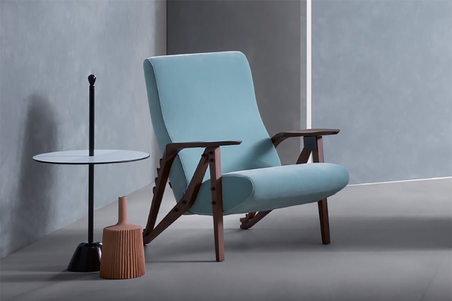 Wooden Design Armchair with adjustable backrest Gilda CM Zanotta