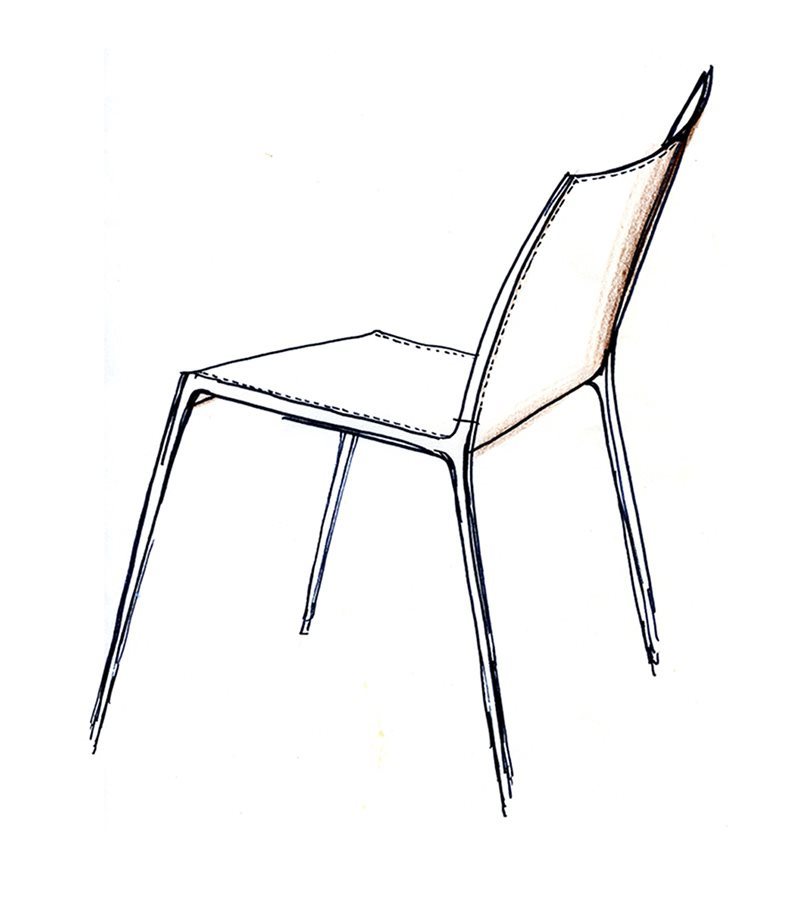 Aluminium Chair with Upholstered Seat Lia | Zanotta