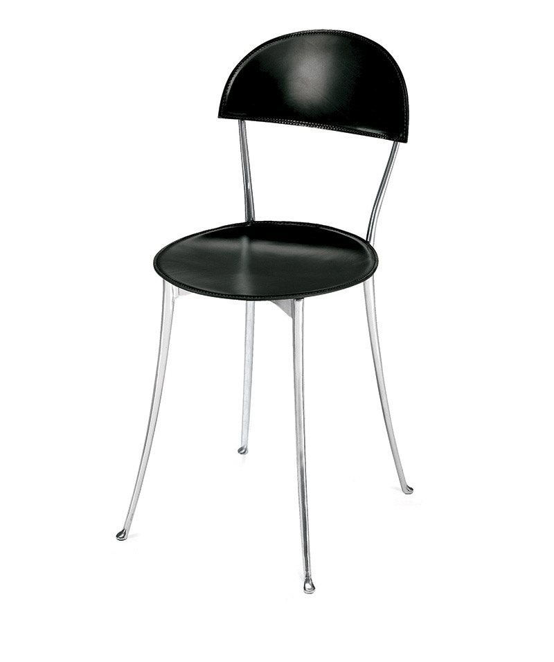 zanotta（ザノッタ）「TONIETTA（トニエッタ） Design Chair with Auminium Frame and cowhide seat Tonietta